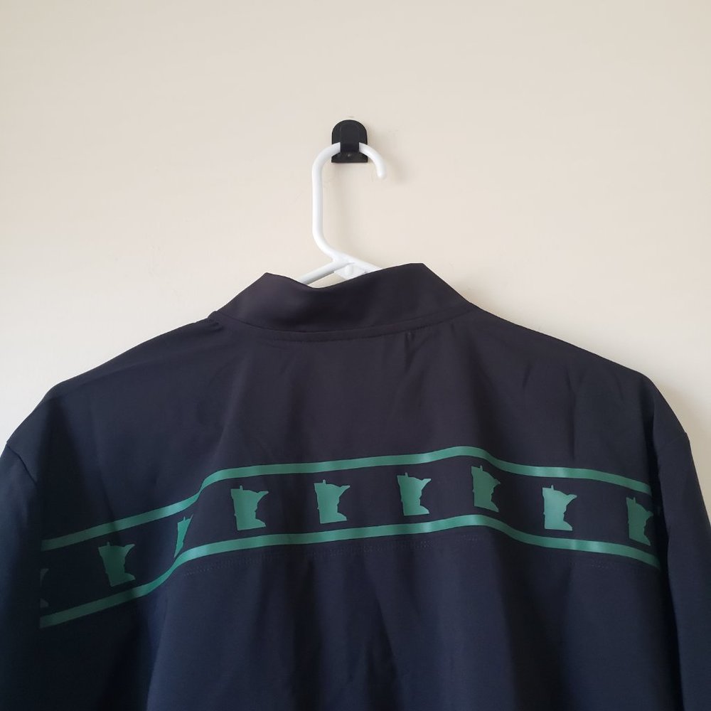 Adidas Minnesota Wild NHL 1/4 Zip Windbreaker Jacket Men's Sz Large Black NWT - Picture 5 of 9